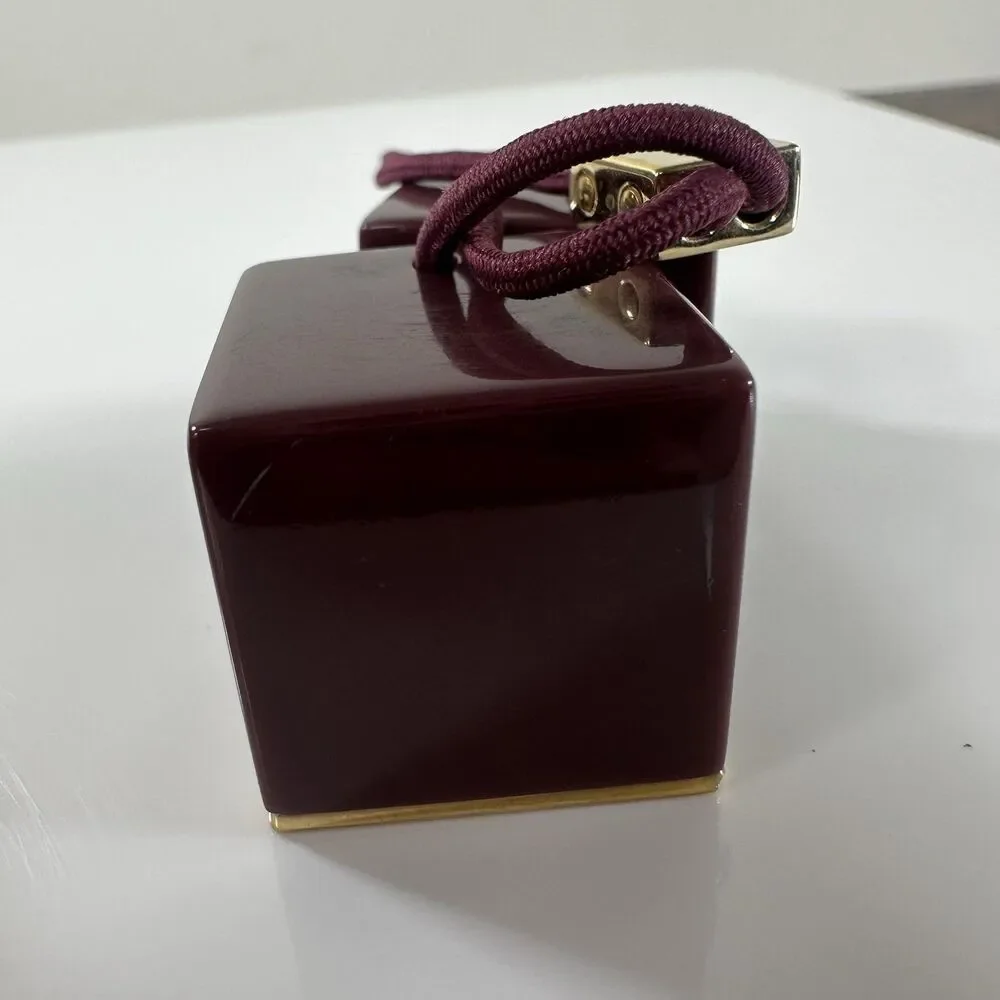 Louis Vuitton Purple Gold Cube Hair Tie With Box Authentic